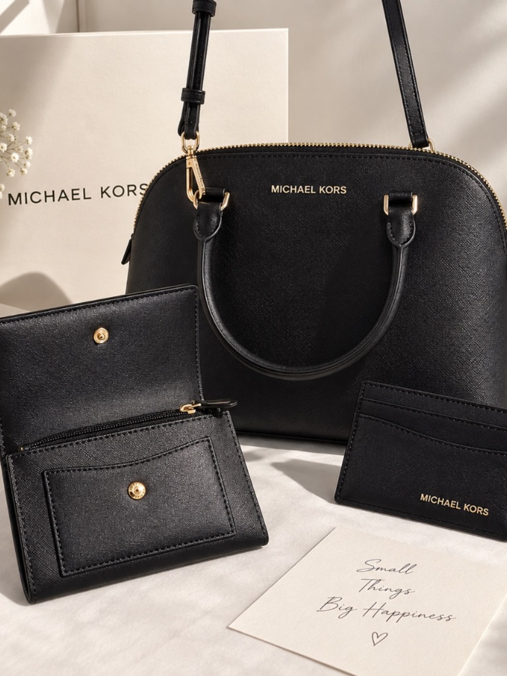 Michael Kors Cindy dome satchel and Michael kors bi fold wallet